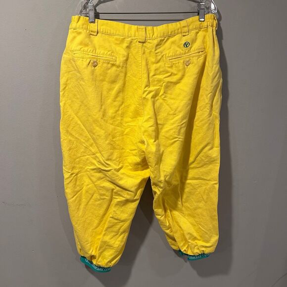 Golf Knickers Golf Pants Yellow Green Mens 36 - Picture 2 of 6